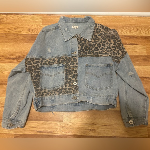 POL Jackets & Blazers - POL Cheetah Print Jean Jacket
